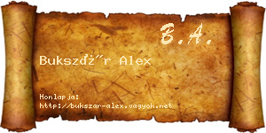 Bukszár Alex névjegykártya
