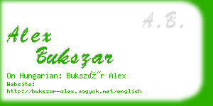 alex bukszar business card